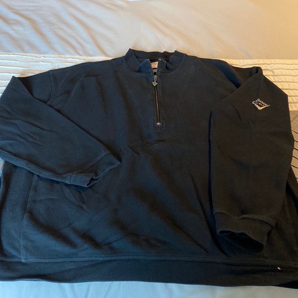 Mens Callaway Golf 1/4 Zip Pullover XXL Black